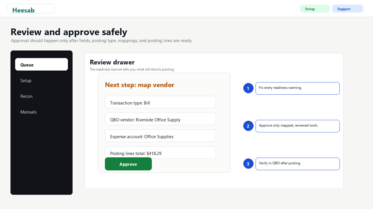 Review drawer: fix readiness warnings before approval